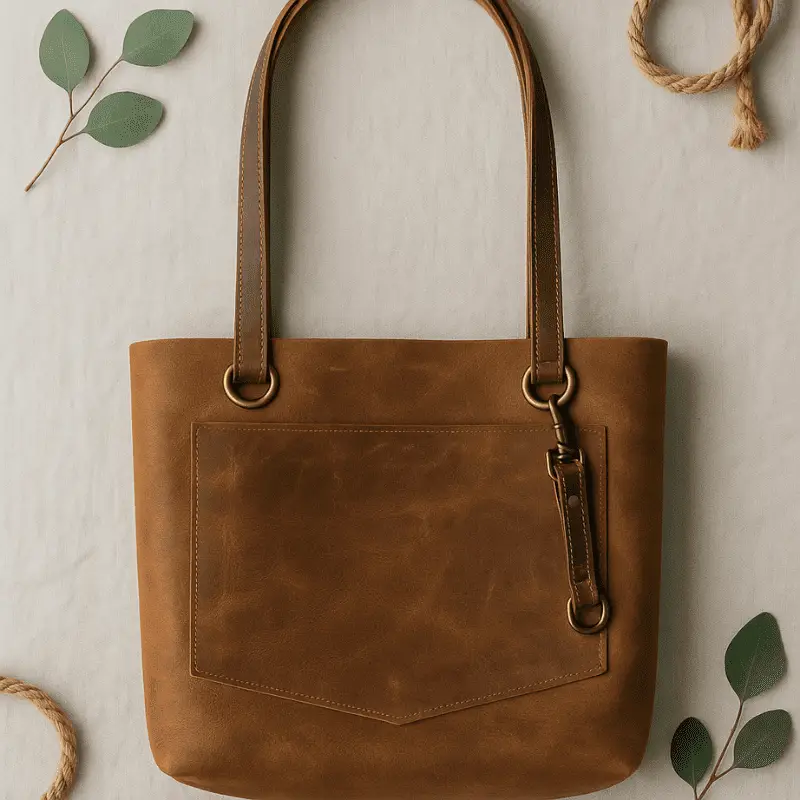 Handcrafted leather tote included in Warrior Bag cancer care package