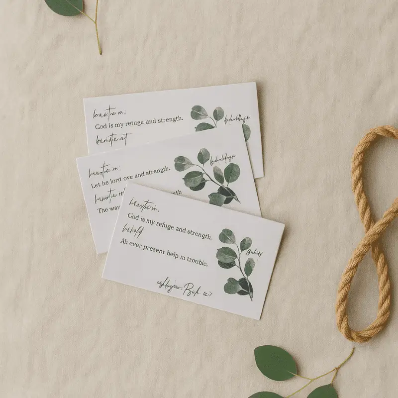 Inspirational breath prayer cards included in Warrior Bag cancer care package